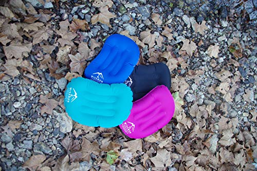 Wisemen Outdoors Ultralight Inflating Travel, Camping, Backpacking, Beach Pillow. Compressible. (Black 1 Pack) #TOP4