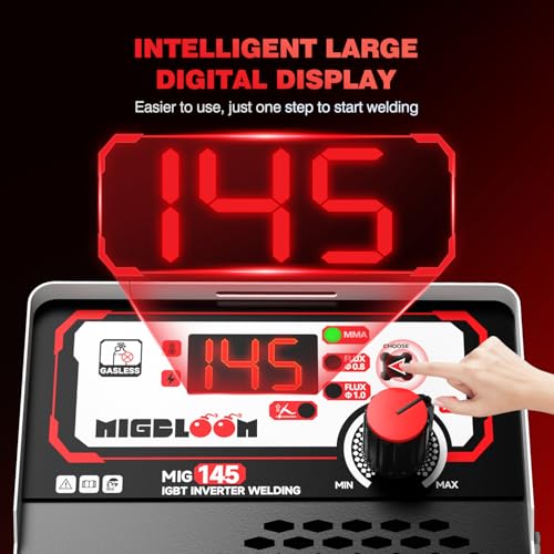 Migbloom MIG Welder 110V - 145A 3 In 1 Gasless Mig/Stick/Lift Tig Welding Machine Synergic Control Igbt Inverter Multiprocess Portable Wire Feed Welder thumb #1