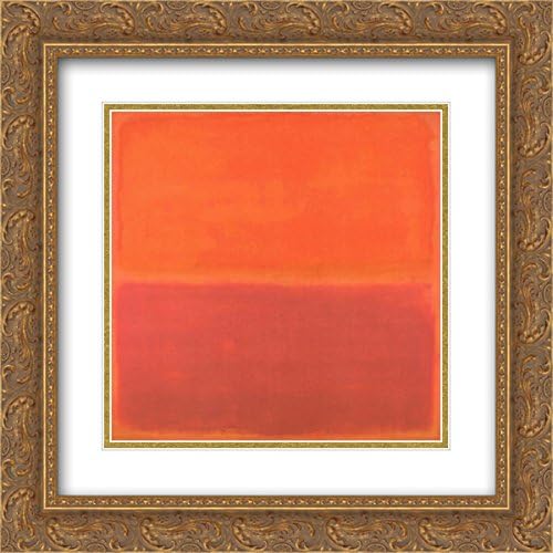 No. 3, 1967 2X Matted 18x15 Gold Ornate Framed Art Print by Mark Rothko
