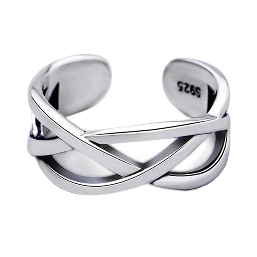 Aukmla Bague de pouce vintage en argent avec nœud celtique réglable pour femme et fille