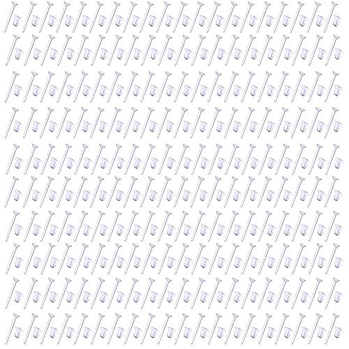 nanaxagly 3mm Invisible Plastic Earring Posts and Backs Clear Earring Pins Ear Safety Backs Earnuts Earring, Total 200 Pairs