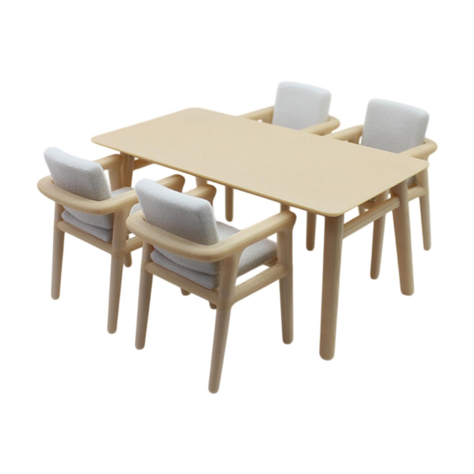 Mini Tavolo E Sedia per Casa delle Bambole, Mobili, Giocattoli per La Decorazione di Scenari, Mobili in Miniatura Realistici, Giocattoli per Il Gioco, 5,7x2,8x2,5 Pollici