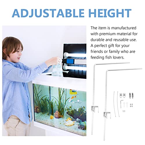 Totority Fish Tank Lighting Holder Bracket Support Aquarium Light Rack Led Light Lamp Aquarium Light Stand Kit Silver #TOP3