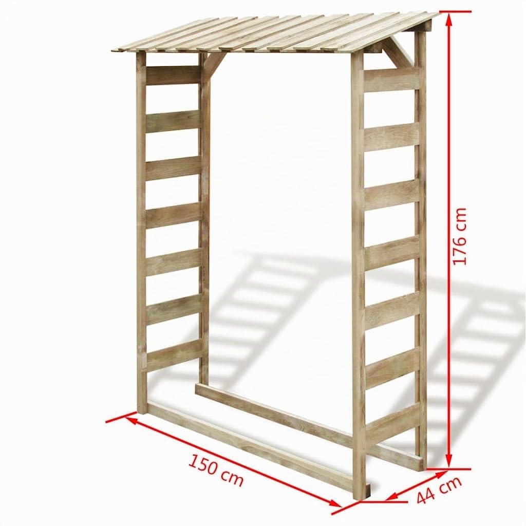 vidaXL Kiefer KDI Brennholzregal 150x44x176 cm Kaminholzregal Holzunterstand