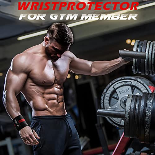 Wrist Wraps Support Weightlifting - 18" Professional Weight Lifting Straps For Bench Overhead Press, Dips And Curls - Wristbands For Olympic Lifting Gym Workout,Strength Training Powerlifting (Black) #TOP6