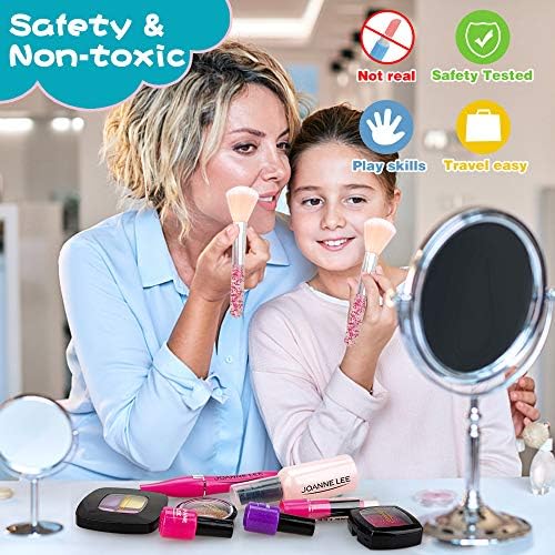 Celecstan Pretend Makeup Toy Set for Kids,11 pcs Cosmetic Toy with Cosmetic Bag Safe & Non-Toxic Beauty Set Best Gift for Girls
