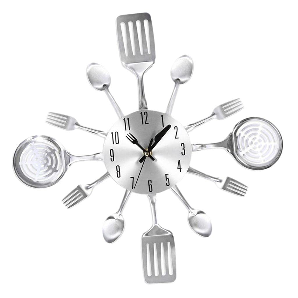 Pendule silencieuse de cuisine en métal avec mécanisme fluide