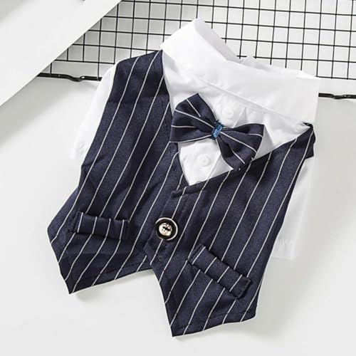 Ropa para perro traje formal azul marino XXL miniatura 6