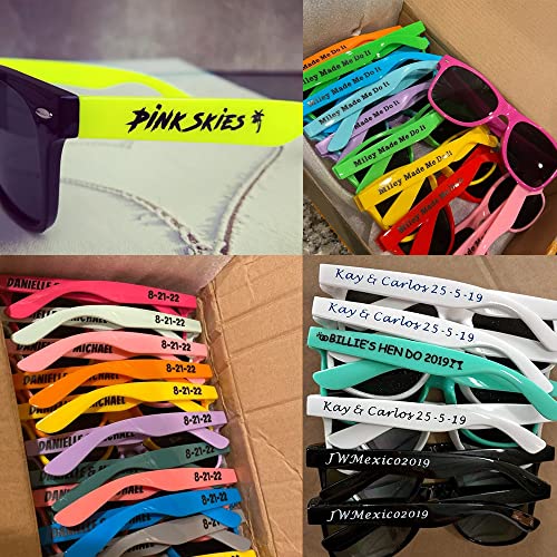 Personalized Party Sunglasses Bulk Wedding Favors Gifts for Guests Custom Birthday Bachelor School Graduation Bridal Groomman Bride Company Personalized Party Sunglasses Gifts(10PC White)4