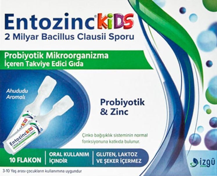 Izgü Pharma Entozinc Kids Probiotic&Zinc Immune Support for Kids