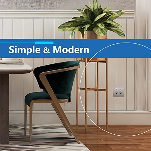 Image of LIDER Decorator Switch Cover, Screwless Wall Plate, Mid-Size 2-Gang 4.88 inch x 4.92 inch, LSWP-32M-BNK, UL Listed, Thermoplastic, Brushed Nickel, 1-Pack