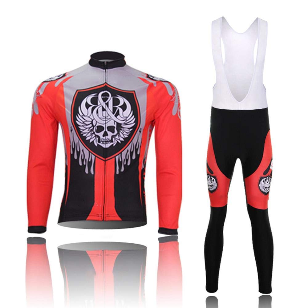 Men's Long Sleeve Cycling Jersey & Bib Shorts Set - Quick Dry With 9D Pad