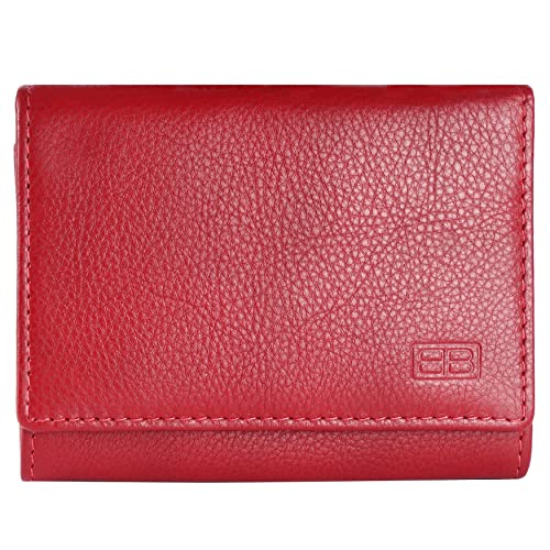 Image of Brooklyn Bridge Genuine Leather Card Holder Wallet for Men Nappa Red - Slim RFID Protected Front Pocket Wallet, Stylish Compact Money Organiser