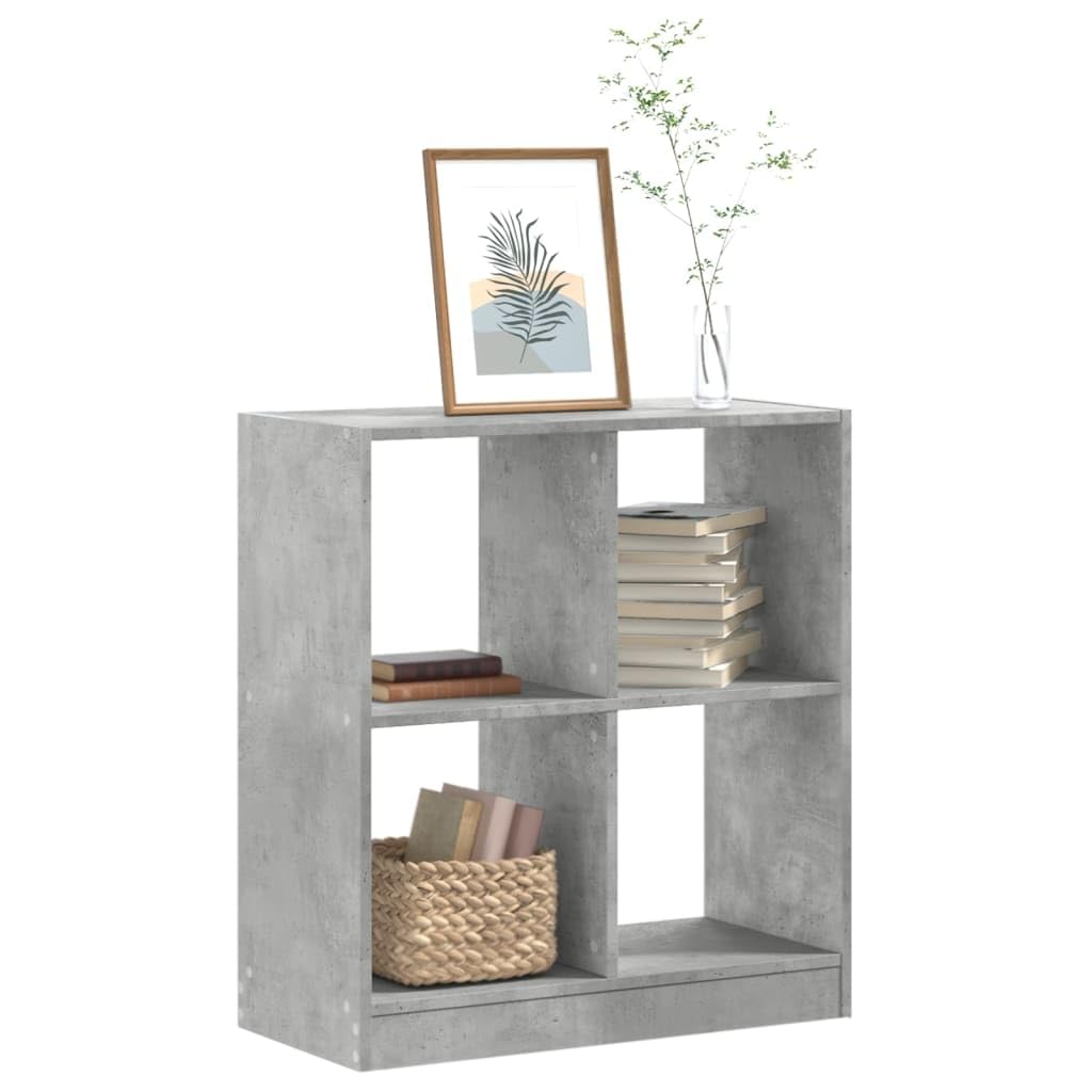 vidaXL Regał, szarość betonu, 68,5x32x75 cm, materiał drewnopochodny, regał na książki, regał biurowy, biblioteczka z przegródkami, biblioteczka