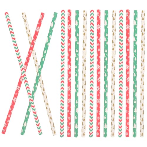 Pitillos de papel navideños 200 unidades VILLCASE miniatura 1