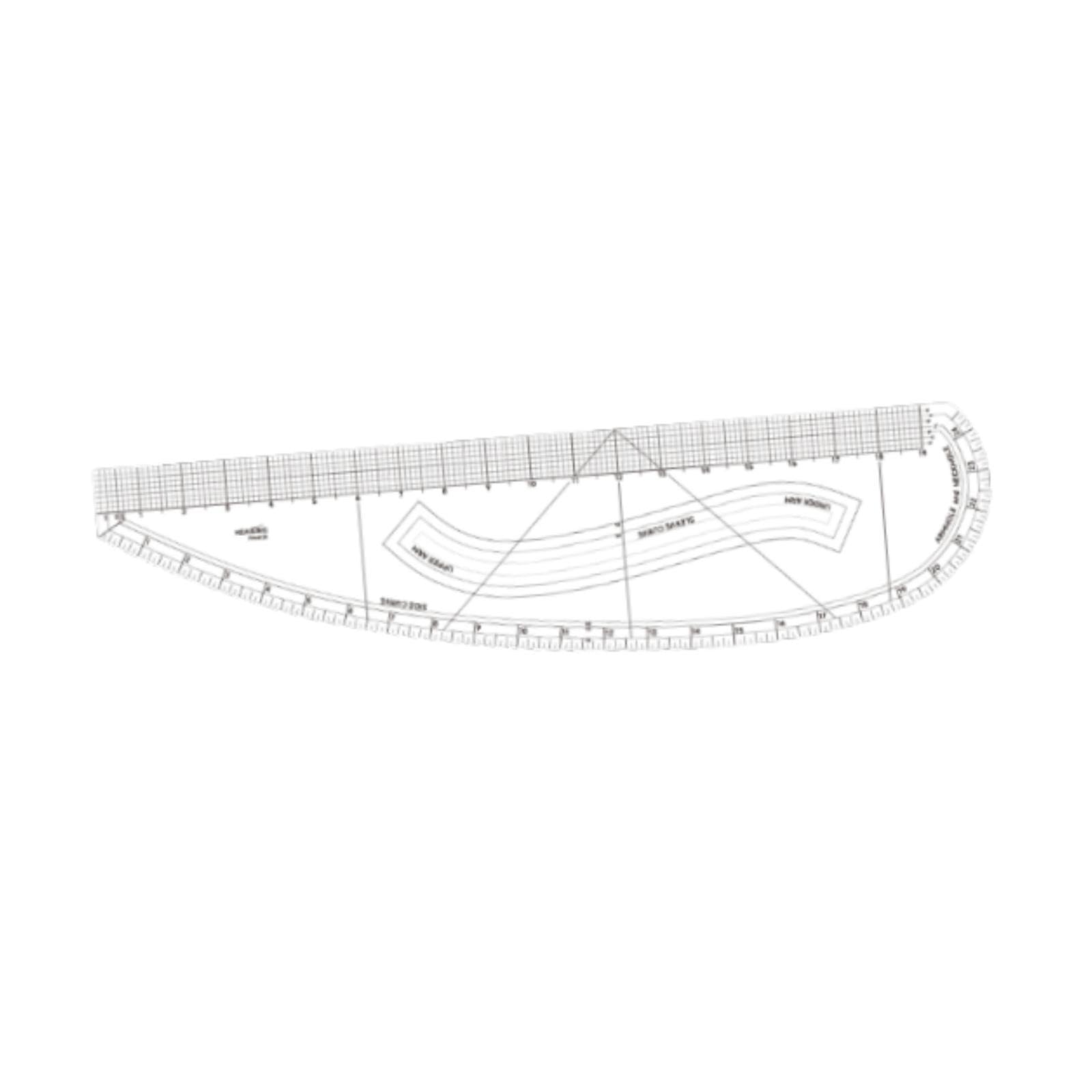 Règle de courbe française transparente de 48.62 cm pour corriger vos patrons de couture