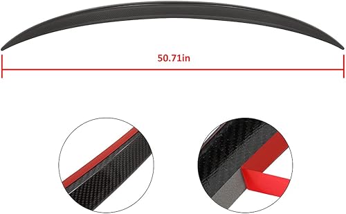 Miniatura 213 de SCITOO Spoiler Wing GT Style Universal 52" ABS Brillante Carbono Aspecto Trasero Alerón Alerón