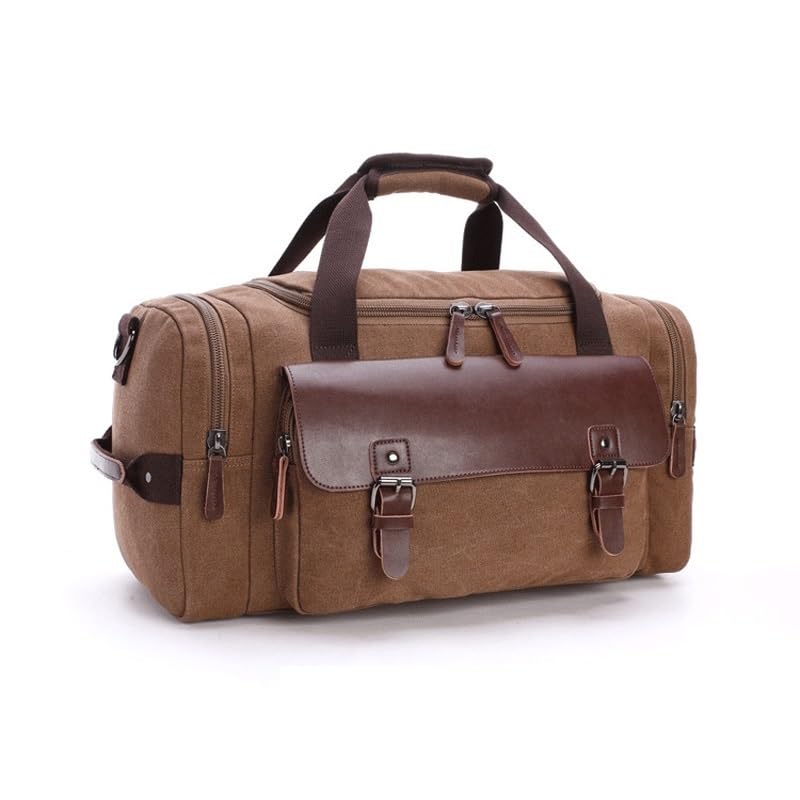 Leather Briefcase for Men Vintage Travel Bag Single Shoulder Crossbody Luggage Bags