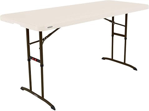 LIFETIME 6-Foot Adjustable Height Nesting Table, Commercial, Almond