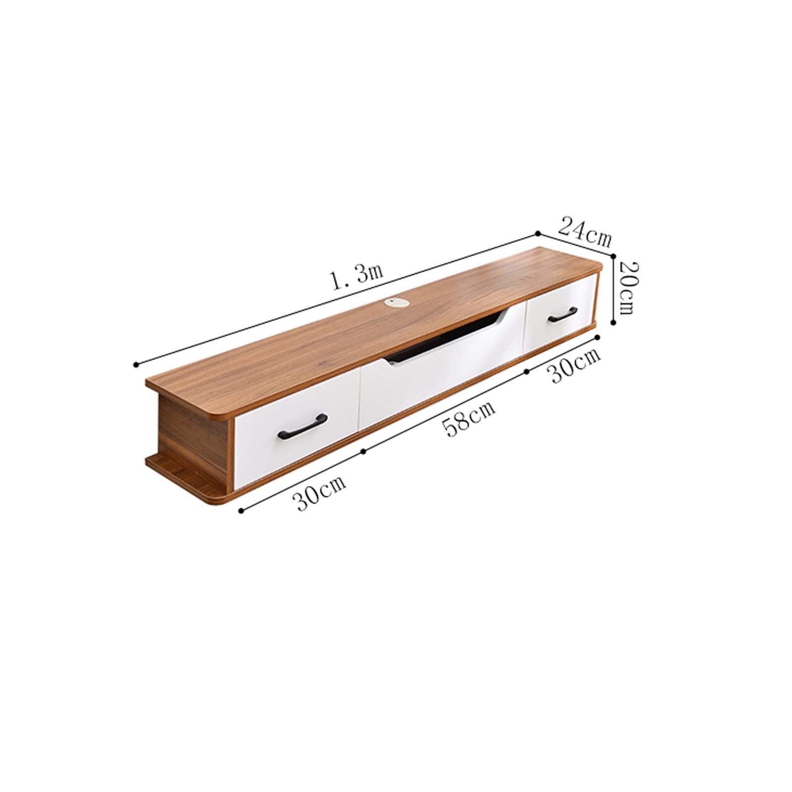 IBOWZ Mobile TV Sospeso unità TV fissata al Muro, Supporto TV Galleggiante Mensola TV montata a Parete, mensole portaoggetti per Console multimediale montate a Parete