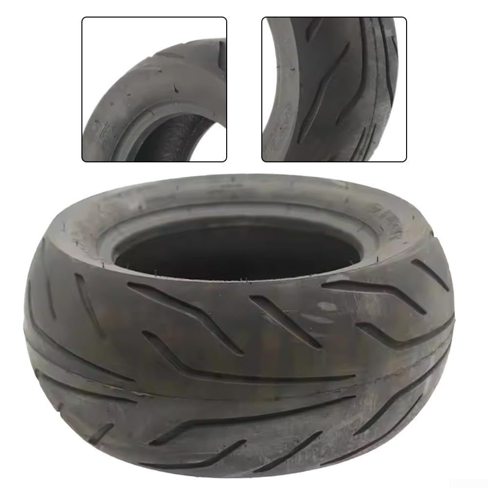 12x4.50-6.5 Neumático eléctrico sin cámara Rueda de goma de vacío engrosada con agarre mejorado para una conducción suave en terrenos irregulares, negro