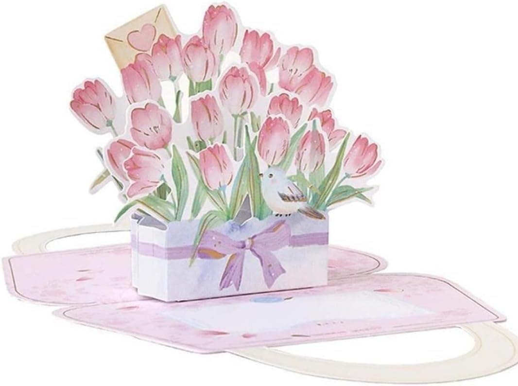 Pink 3D Mother'S Day Up Cards Anniversary Up Cards Gift For Birthday Anniversary Wedding