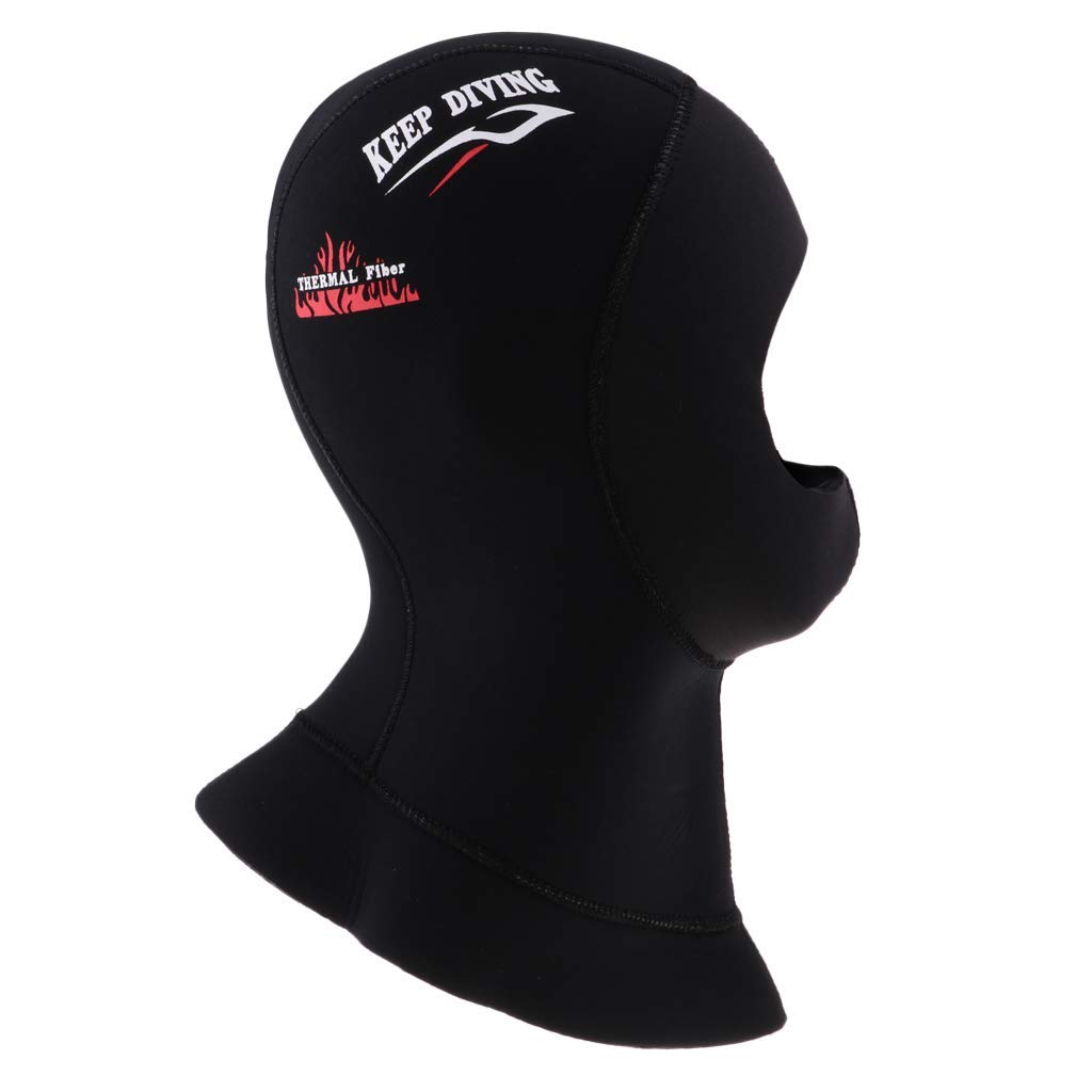 Czapka do nurkowania o grubości 5 mm neoprenowa do nurkowania z akwalungiem kombinezon z kapturem do surfingu nurków czapka dla mężczyzn kobiet młodzieży - czarna - wiele rozmiarów