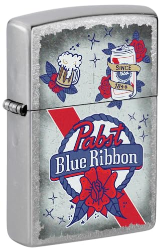 Encendedor Zippo Pabst Blue Ribbon Street Chrome miniatura 1