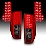 AmeriLite for 2005-2021 Nissan Frontier 2009-2012 Equator Smoke Red LED Replacement Brake Tail Lights Assembly Set - Passenger and Driver Side