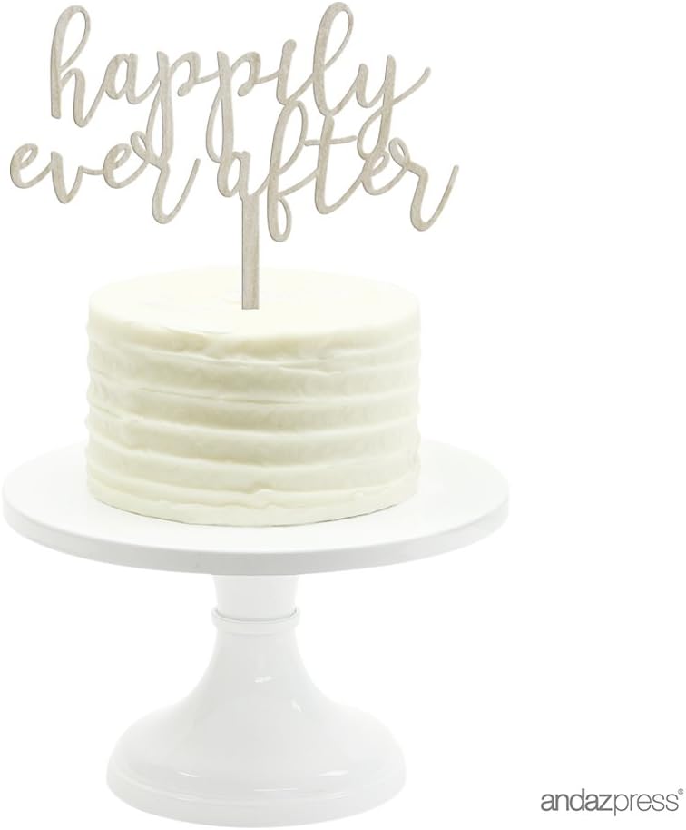 Andaz Press Wedding Wood Cake Toppers, Happily Ever After, 1-Pack