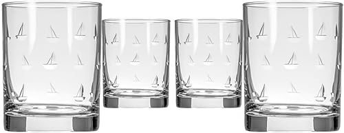 Miniatura 8 de Rolf Glass Sailing - Vaso de vino sin tallo de 17 onzas, juego de 4 copas de vino sin tallo, cristal sin plomo, copas de vaso grabadas, fabricado