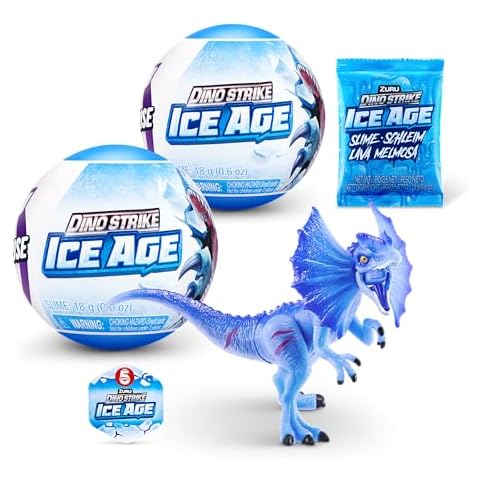 5 Surprise Dino Strike Ice Age 2 Pack by ZURU UNbox Surprise Dinosaurs, Trucks,Helicopters, Slime and More Cover