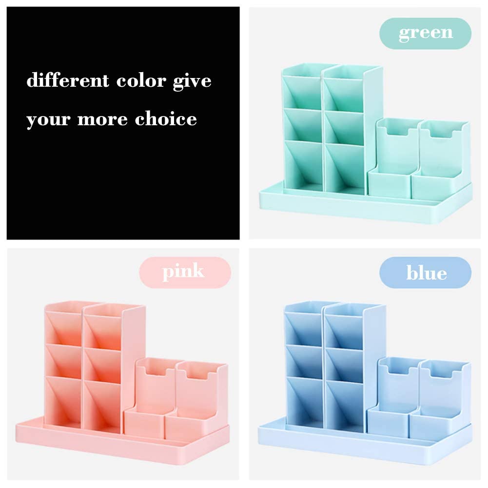 Cartxomy Plastic Pen Pencil Holder For Desk, Cute Stationery Home Office School Desktop Craft Art Supplies Accessory Crayon Caddy Box Organization Organizer Storage For Girl Kids (Green) 3