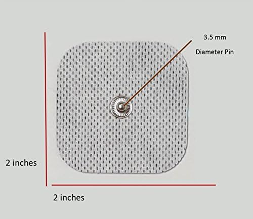 Acuzone 40(2'x2") Pads TENS Snap Electrodes - Premium Quality Snap On Pads