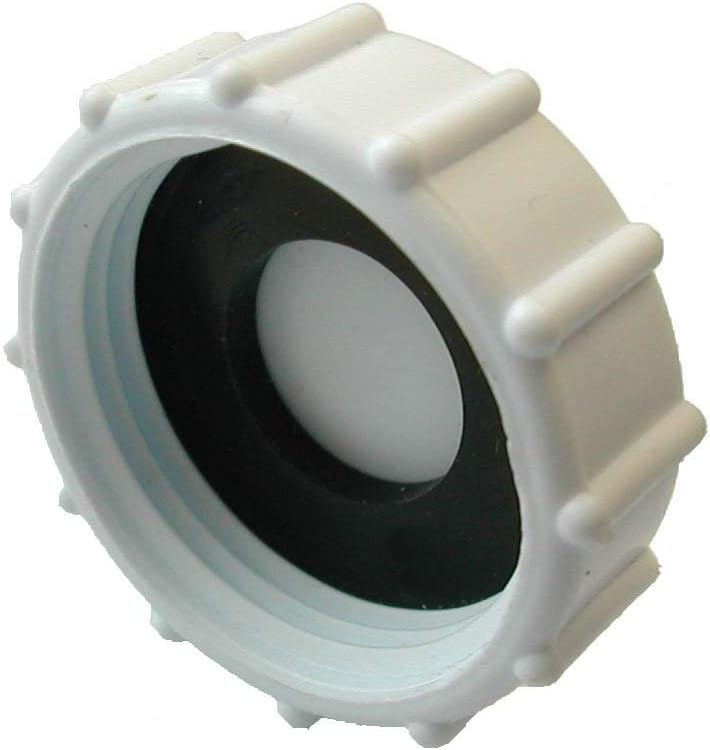 Merriway BH07187 Appliance Trap Blanking Cap & Washer 32mm (1.4 Inch), White