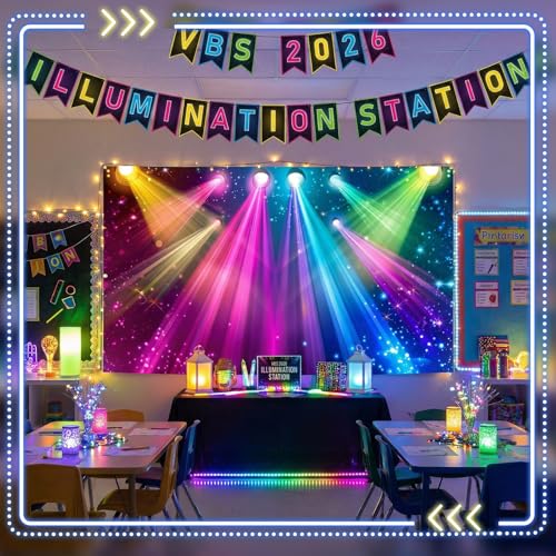 CrystalSylara Neon Theme Background 10x5.6 ft Glow Party Photo Booth by CrystalSylara - Used condition - Image 4