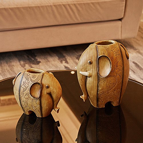 Olifant Hars Vaas Woonkamer Eettafel Tv Teller Oppervlak Vaas Simulatie Bloem Gedroogde Bloem Decoratie Vaas Woondecoratie 26x20x16 Cm, 19x17x14 Cm, 2 Stks - Afbeelding 5