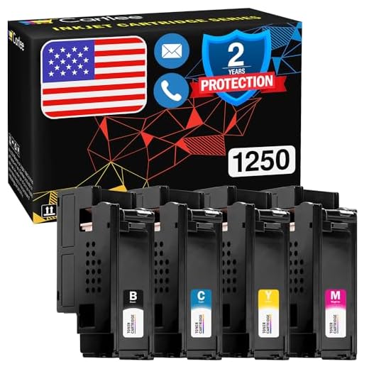Cartlee 4 pk Compatible High Yield Laser Toner Cartridges Replacement Ink for Dell 1250c 1250 1350cnw 1355cn 1355w 1355cnw C1760nw C1765nf C1765nfw c1760 printer (1 Black, 1 Cyan, 1 Magenta, 1 Yellow)