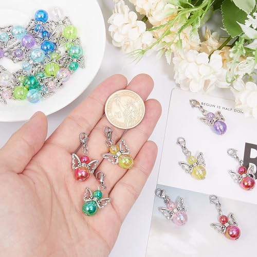 Dijes de ala de ángel para hacer joyas y pendientes de hadas con abalorios de acrílico CHGCRAFT 3