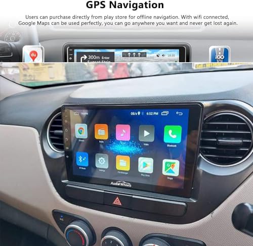 Image of Audio Wheels TS-7 Android Car Stereo with 2GB /32GB RAM & ROM Touch Screen Car Radio /BT /GPS Navigation Car Multimedia Audio and Video Player (10 Inch Android Screen)