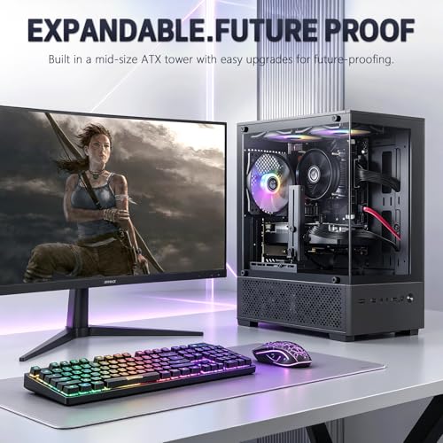 Image of ZER-LON Gaming PC Desktop Computer, Ryzen 3 4Cores up to 4.0GHz Towers PC | 16G RAM, 512GB SSD, WiFi, Prebuilt Gaming PC Tower Computer for Game Design and Office