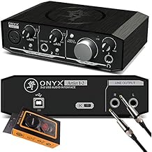 Mackie Onyx Artist 1-2 USB Audio Interface 2-in/2-out USB 2.0, 24-bit/192kHz, with 1 Onyx Mic Preamp and Zero-Latency Monitoring, and Software with Gravity Phone Holder and 1/4in Cable PK1 Bundle