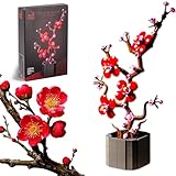 joozlewelt Mume - Blüte 338 pcs Blumen Sukkulenten Bonsai Baustein Set,Pflanzen Klemmbausteine Blumen,Blumen Bausteine Mädchen,Mini Flowers Botanische Deko,Room Decor Heimdekoration