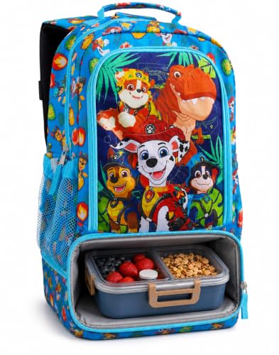 Paw Patrol Mochila para crianças | Lancheira escolar de 40,6 cm com bolso para garrafa de água | Bolsa de volta às aulas para o jardim de infância | Chase Marshall Rubble Skye Toys para meninas e