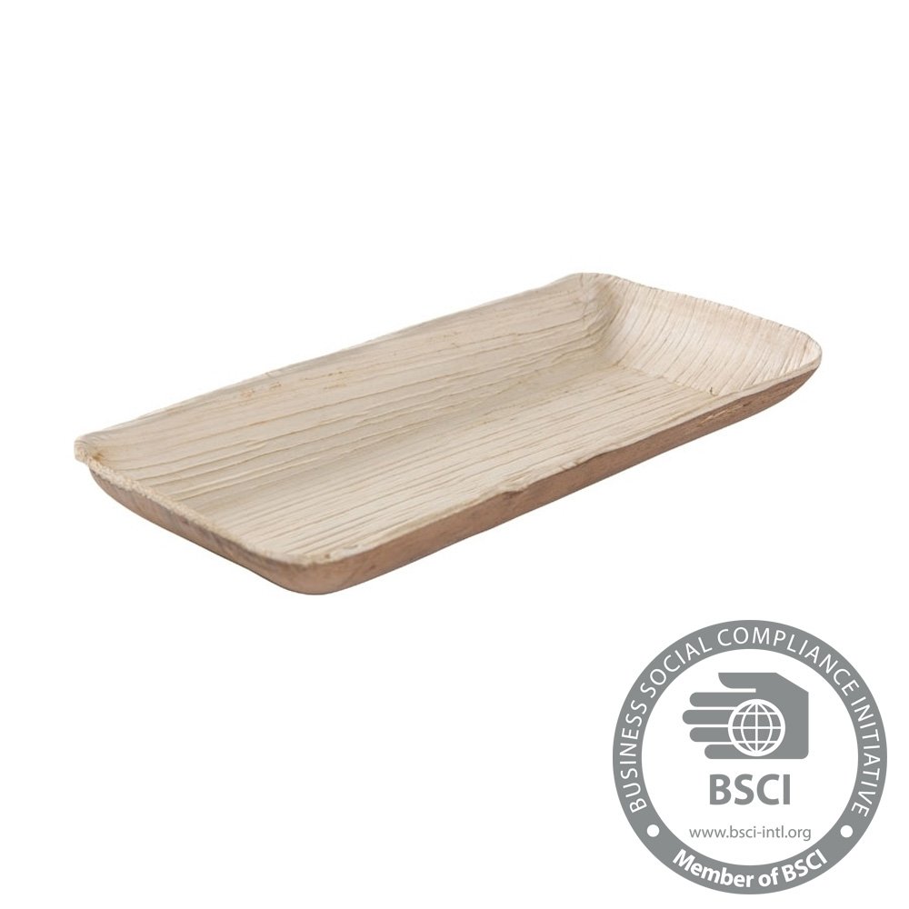 DTW05479 Palm leaf dip bowl, 25 pieces, angled, 125 ml, 13,5x8x2 cm, compostable
