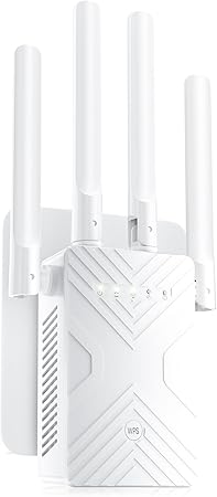 Home WiFi Signal Booster - Covers Up to 15888 sq.ft, 8X Quicker Internet, Ethernet Port, 1-Tap Setup for 68+ Devices