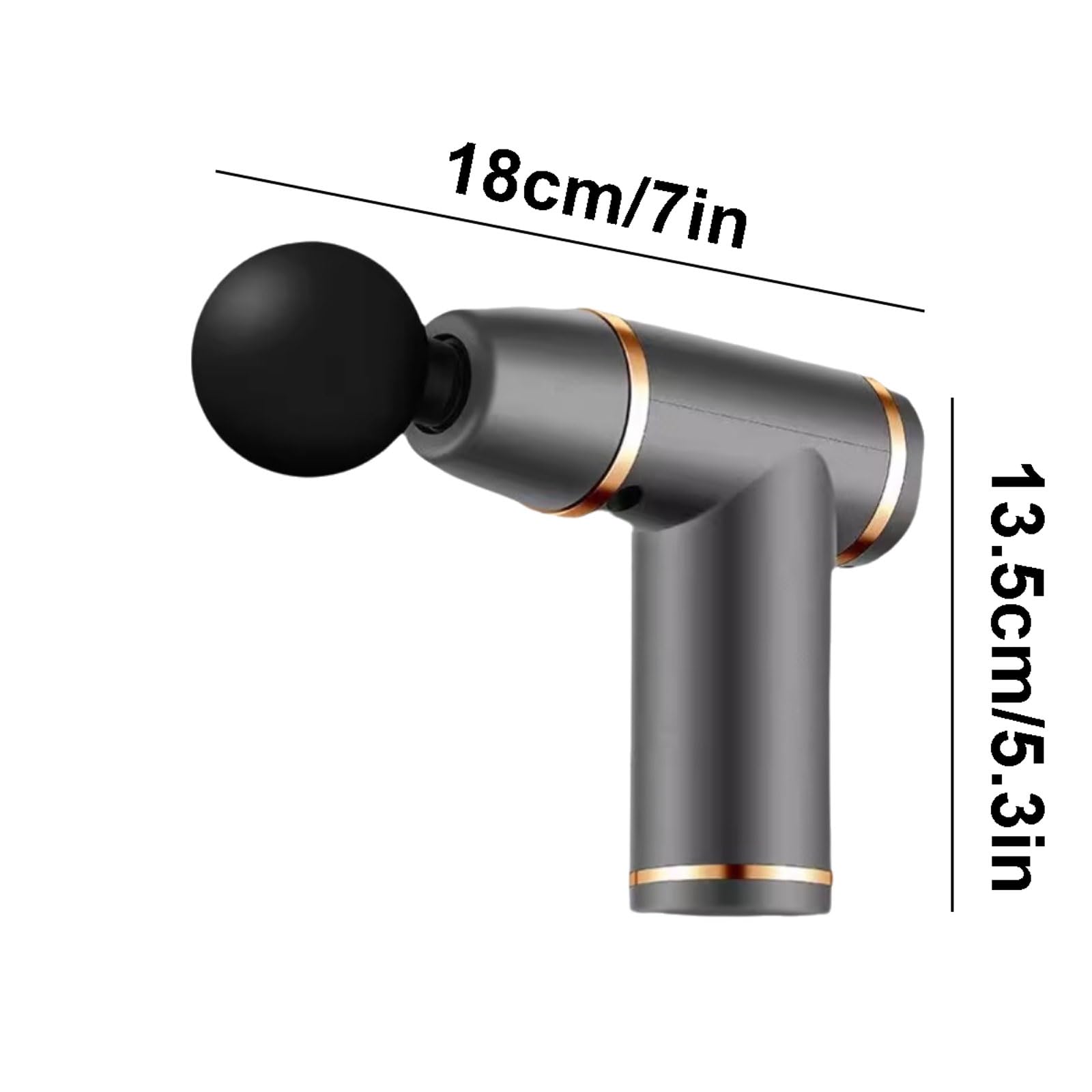Multifuncional Pistola de masaje de aleación de aluminio con 8 velocidades y 4 cabezales de masaje, mini masajeador de mano recargable for uso doméstico y de oficina. ajustable(Rot)