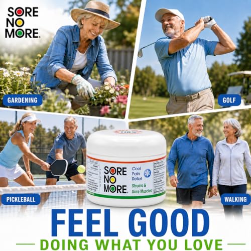 Image of Sore No More Cool Relieving Gel for Muscles & Joints Aches & Pains Associated with Strains, Bruises & Sprains | Absorbs Quickly with a Refreshing Lemon Aroma | 2 oz Jar