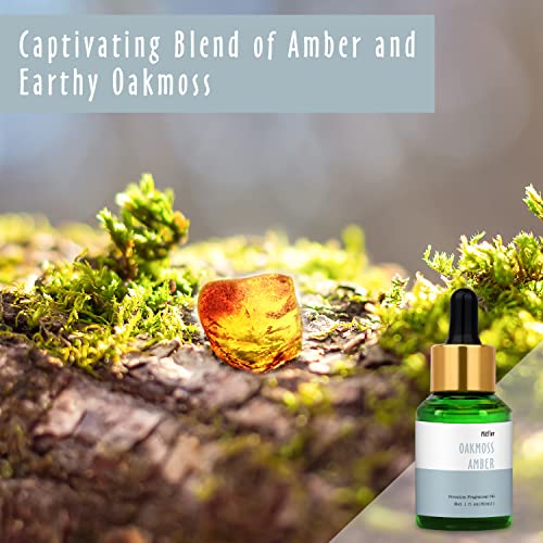 Image of Oakmoss Amber Fragrance Oil, MitFlor Single Scented Oil, Large Size Premium Grade Fragrance Oil for Diffuser, Soap & Candle Making Scent, Aromatherapy Oil, Natural Woody Scent for Home Fragrance, 30ml