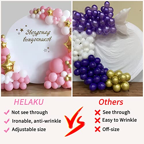 Helaku White Round Backdrop Cover - 7.2X7.2Ft White Circle Backdrop With 2 Backdrop Clips Round Backdrop Background Cover For Birthday Party Baby Shower Wedding Decorations #TOP1